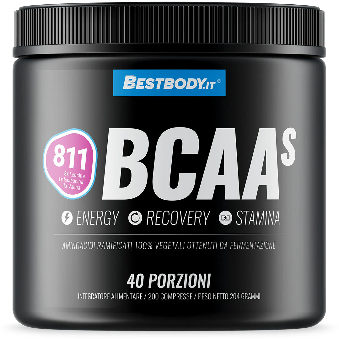 BCAAs 8:1:1 (200cpr) - Aminoacidi Ramificati BCAA con Vitamina B1 e B6