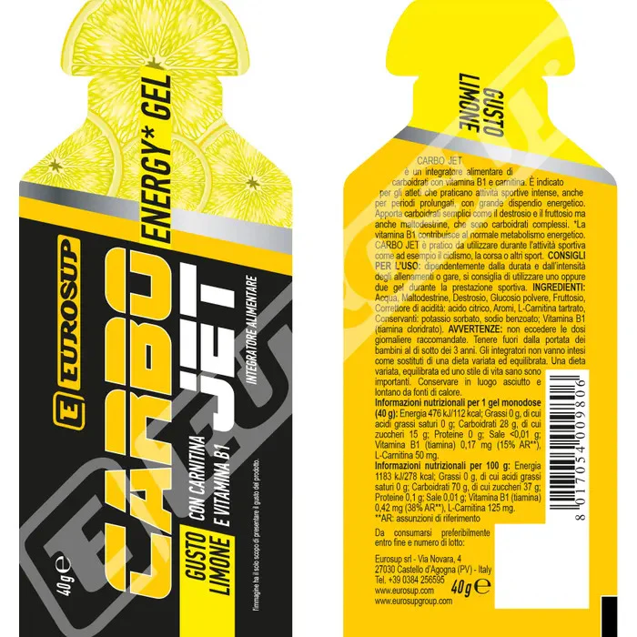 Carbo Jet Energy Gel Gusto Limone 40g - Image 2