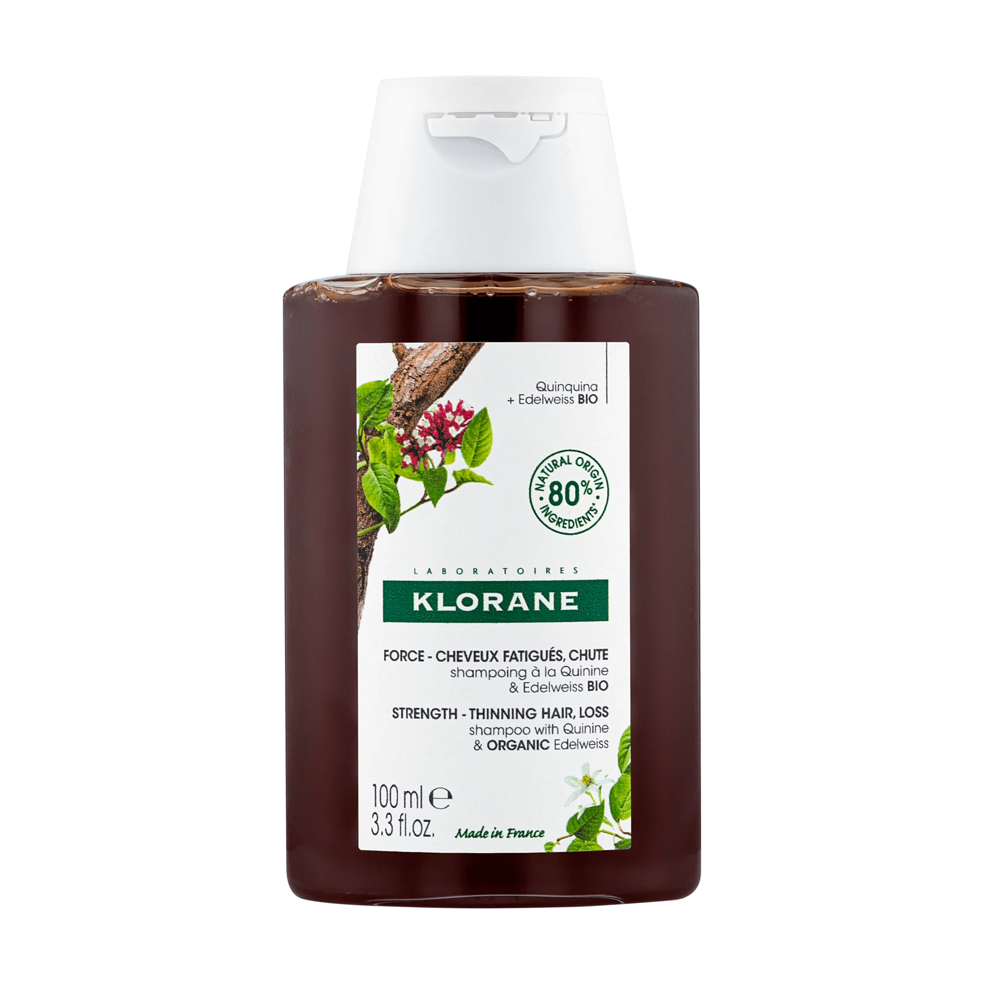 Klorane Shampoo alla Chinina e Stella Alpina Bio Caduta Capelli 100ml