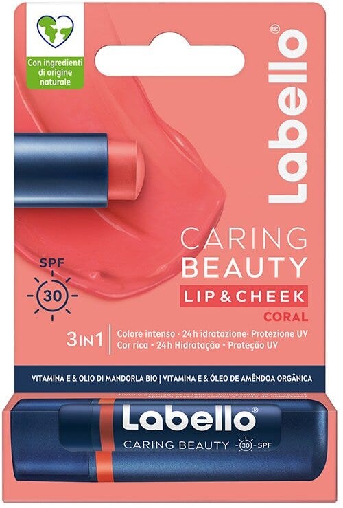 Labello Caring Beauty Coral Labbra E Guance 4,8g