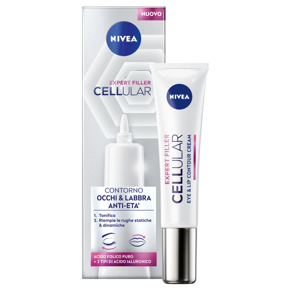 Nivea Cellular Expert Filler Contorno Occhi & Labbra Anti-età 15ml Crema Viso Occhi E Labbra