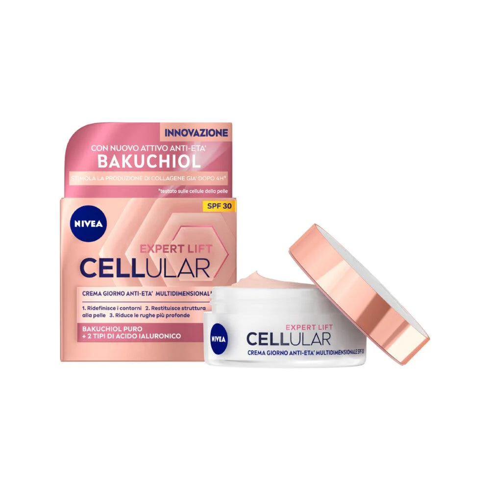Nivea Cellular Expert Lift Crema Viso Giorno Anti-età Multidimensionale Fp30 50ml Con Bakuchiol Puro