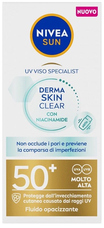 Nivea Sun Uv Viso Derma Skin Clear Fp50+ Crema Solare Viso Anti-imperfezioni Con Niacinamide 40ml