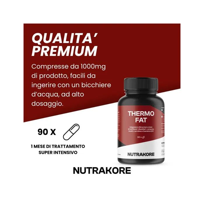 Nutrakore Thermofat Brucia grassi Con tecnologia CaffShock e BlackNat 90 Compresse - Image 5