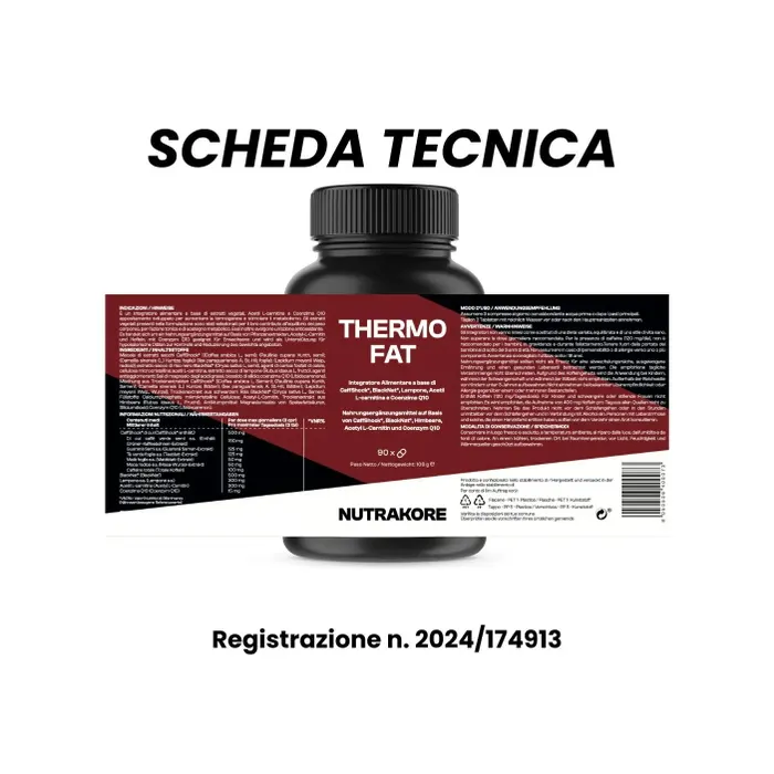 Nutrakore Thermofat Brucia grassi Con tecnologia CaffShock e BlackNat 90 Compresse - Image 7