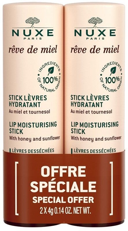 Nuxe Reve De Miel Stick Labbra Idratante Bipack 2x4g