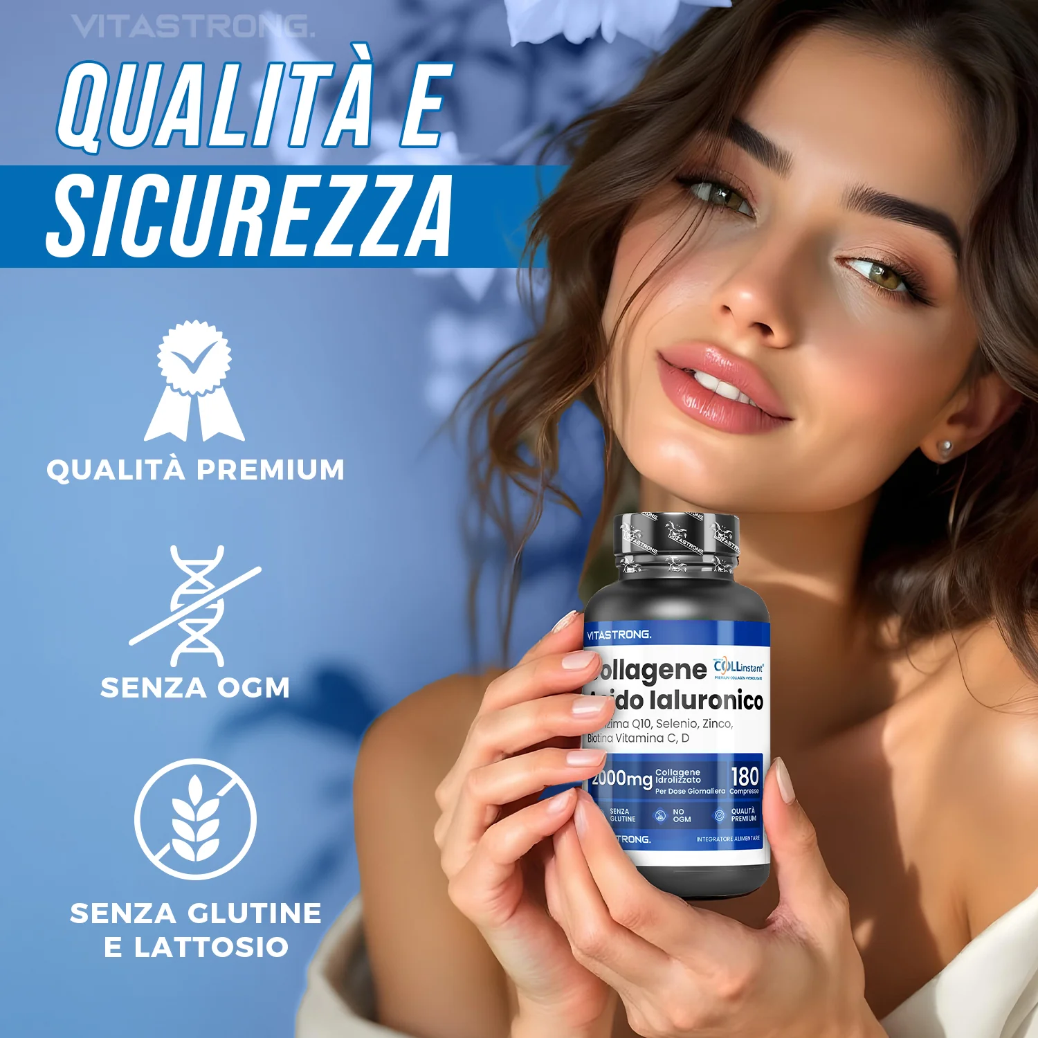 Vitastrong Collagen & HyaluronicAcid 180 Compresse - Image 5