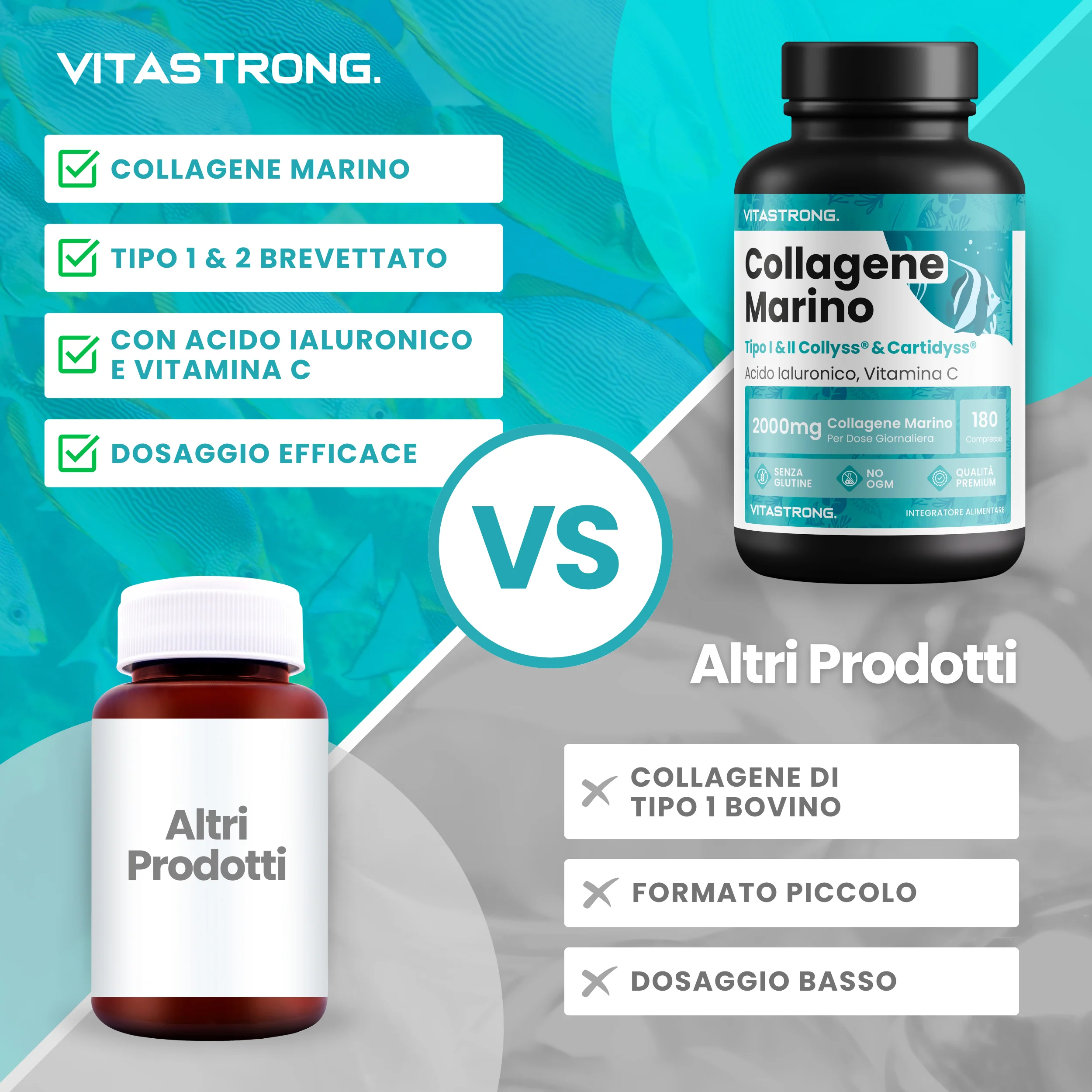 Vitastrong Marine Collagen 180 Compresse - Image 5