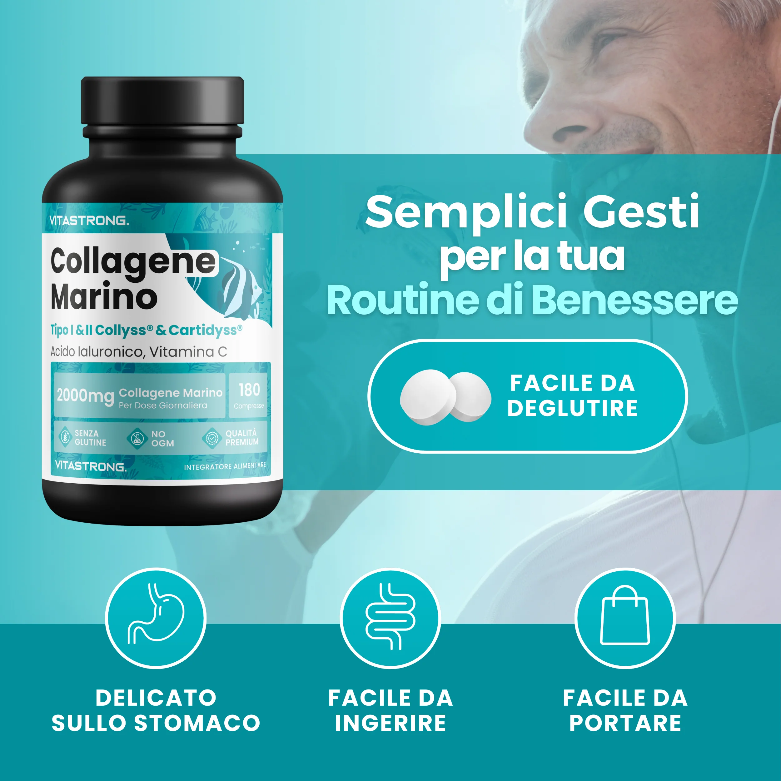 Vitastrong Marine Collagen 180 Compresse - Image 6